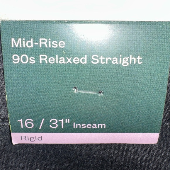 Mid-rise 90s Relaxed Straight Black Wash Jeans Women Sz 16 NWT Rigid wild fable - Picture 8 of 10